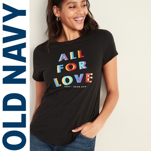 Old Navy Tops - Old Navy All for Love tee black large Pride NWT